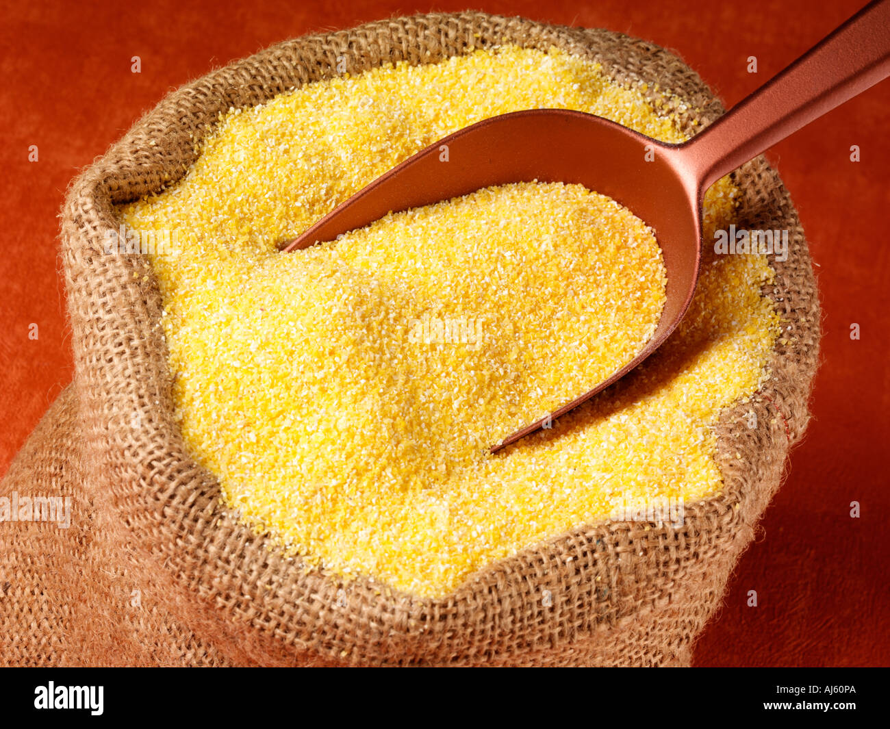 SACK OF YELLOW MAIZE Stock Photo Alamy
