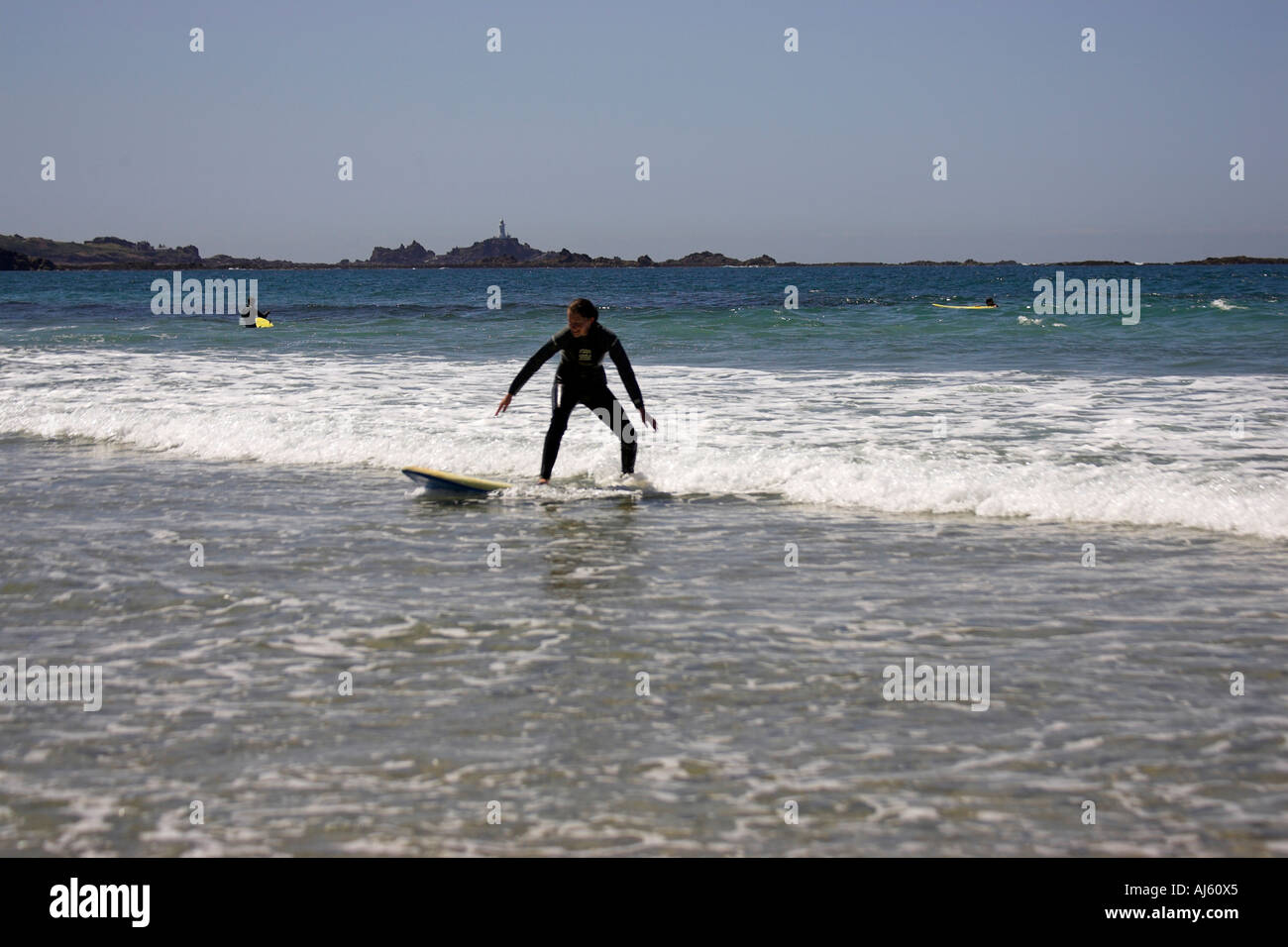 Jersey ,Channel Islands UK on Five Mile Beach at St Ouen's Two young