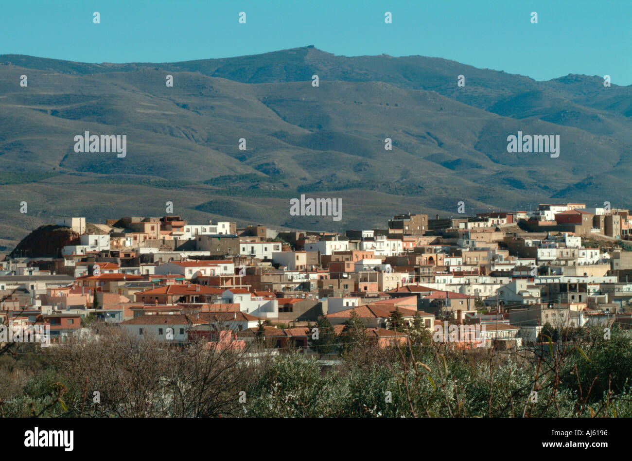 Spanish town in the foothills of the Sierra Nevada mountains andalucia spain Stock Photo