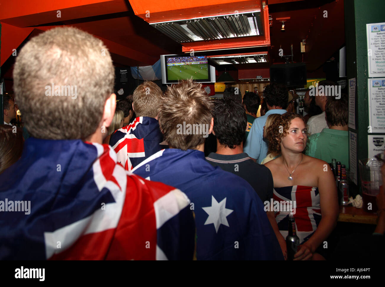 Australia vs Italy, 2006 World Cup Finals, Walkabout pub, Shepherds Bush, London Stock Photo