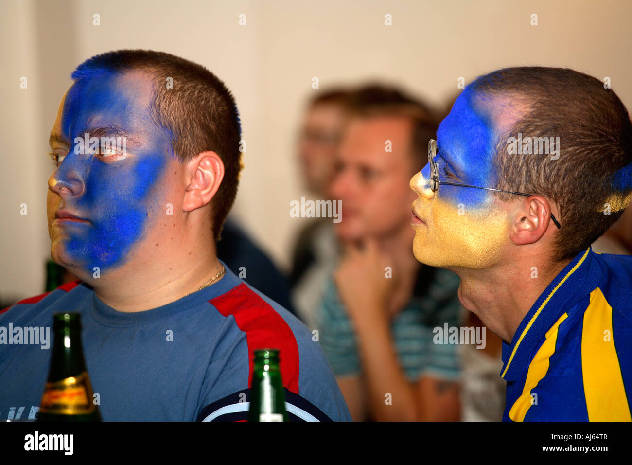 Ukraine vs Switzerland, 2006 World Cup Finals, Ukrainian Social Club, Holland Park Avenue, London Stock Photo