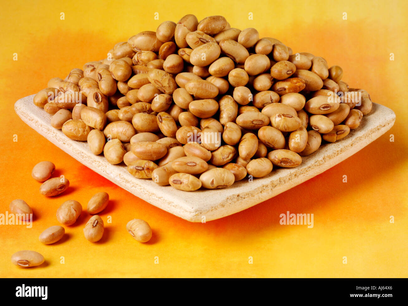 DRY ROASTED SOYA NUTS Stock Photo