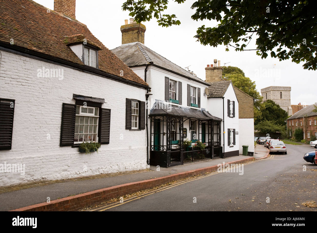 UK Kent Eastry near Sandwich attractive old houses in Church Street and
