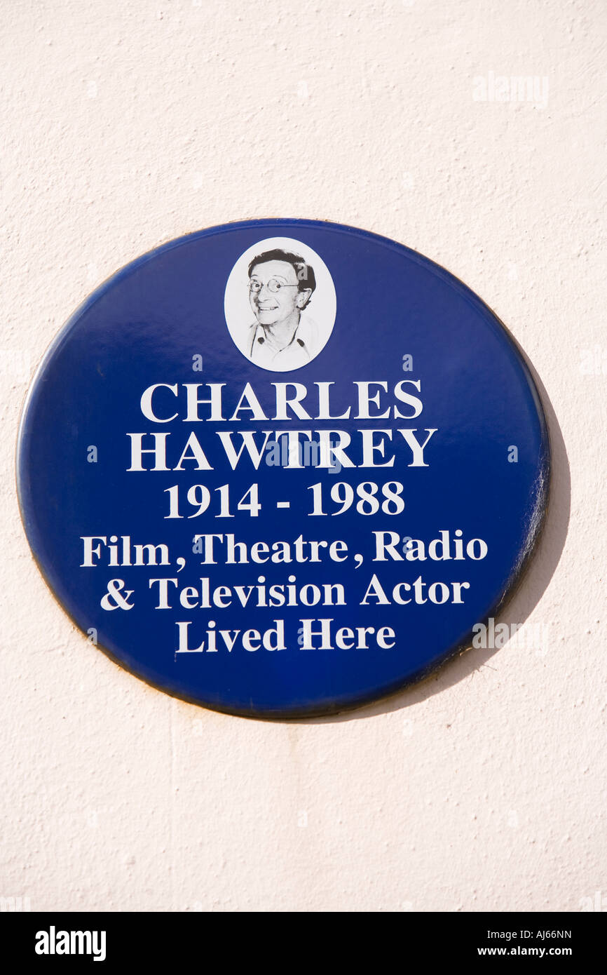 UK Kent Deal Old Town Middle Street blue plaque commemorating Carry on comic film Actor Charles Hawtrey Stock Photo