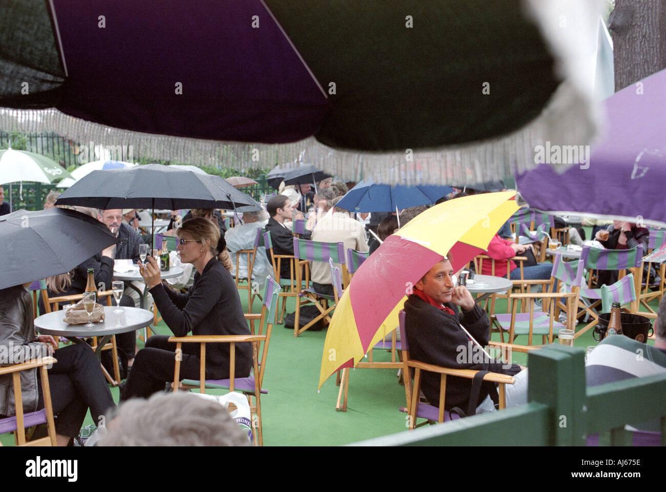 Rain at Wimbledon Tennis London UK Stock Photo