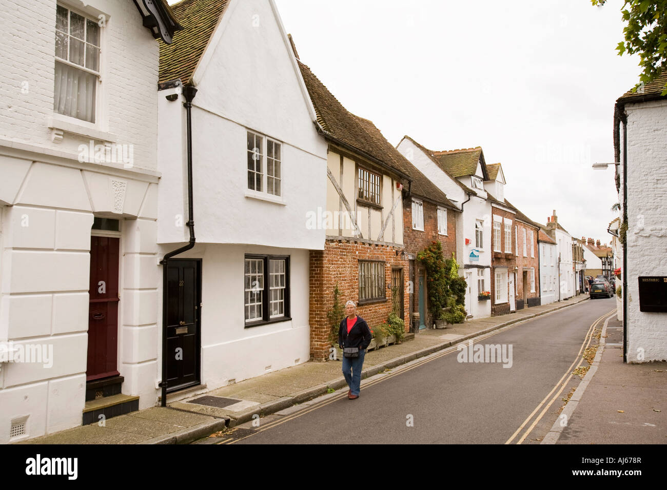 UK Kent Sandwich High Street ancient timber framed properties Stock