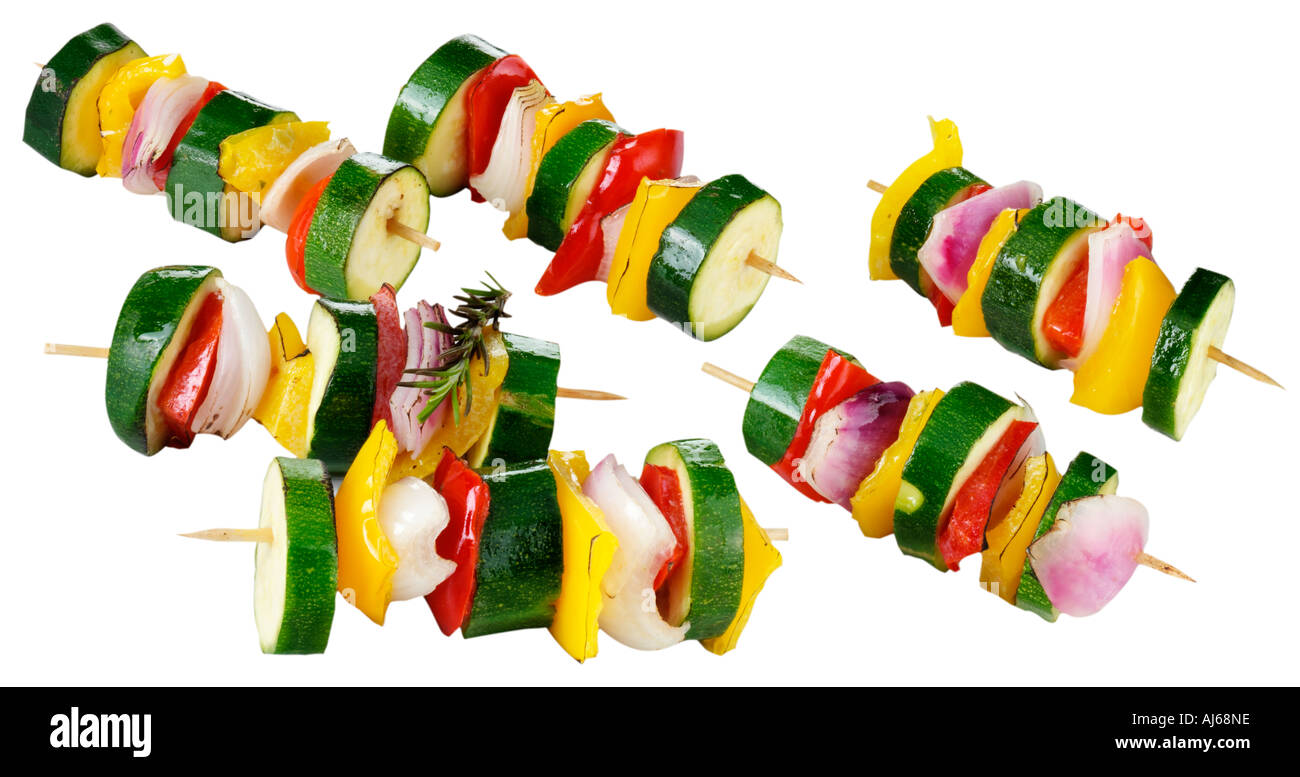 VEGETABLE KEBABS CUT OUT Stock Photo Alamy