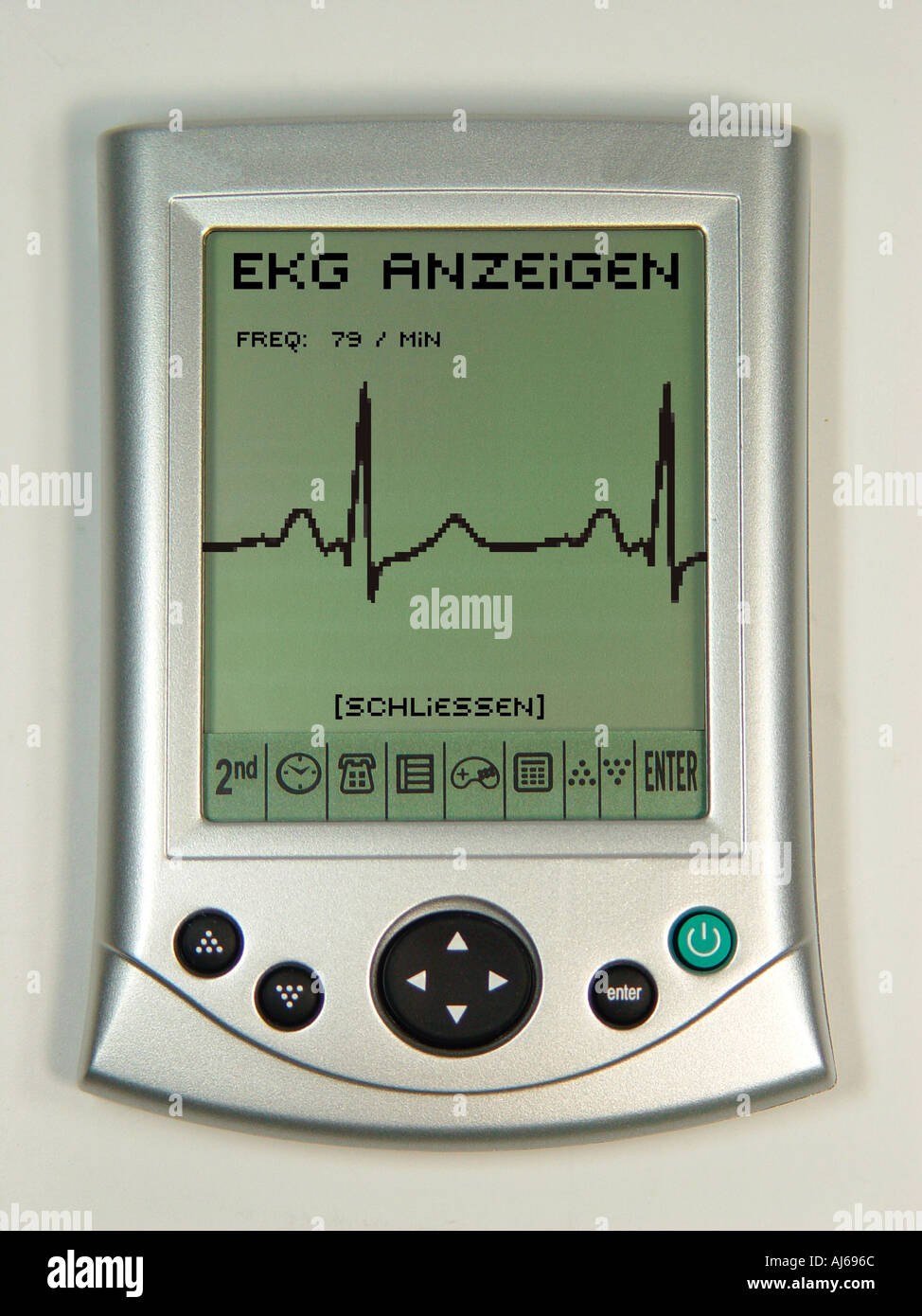 PDA als Symbol fuer moderne Telemetriemethoden z B EKG Aufzeichnung Stock Photo