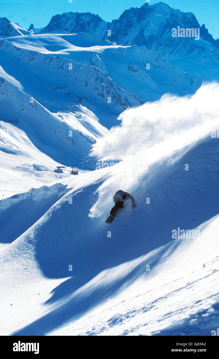 Snowboarder Neil McNab at Chamonix France Stock Photo Alamy
