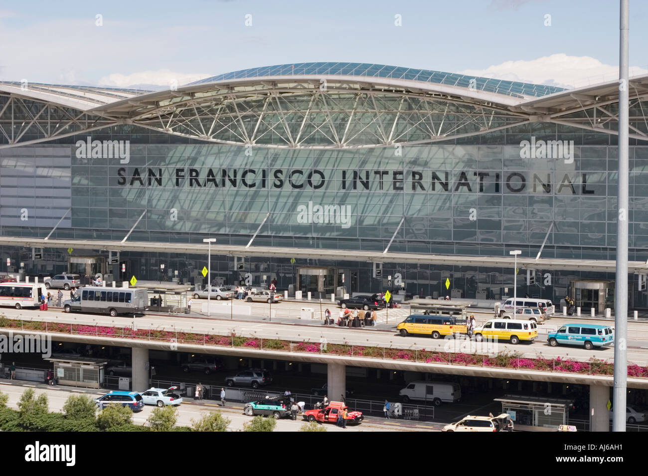 The facade of the San Francisco International Airport terminal building
