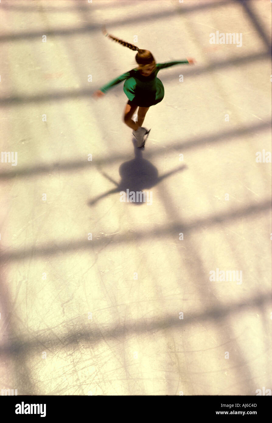 Ice skater on rink in Galleria Houston Texas Stock Photo Alamy