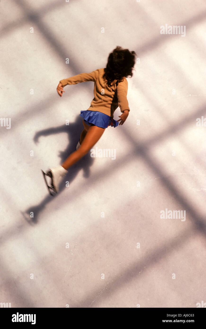 Ice skater on rink in Galleria Houston Texas Stock Photo Alamy