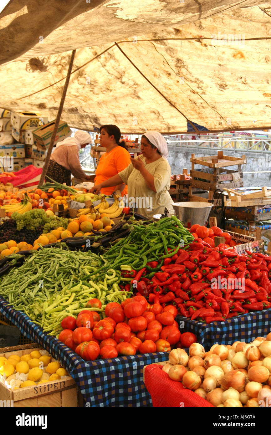 The traditional tented market at Fethiye Turkey  Stock Photo