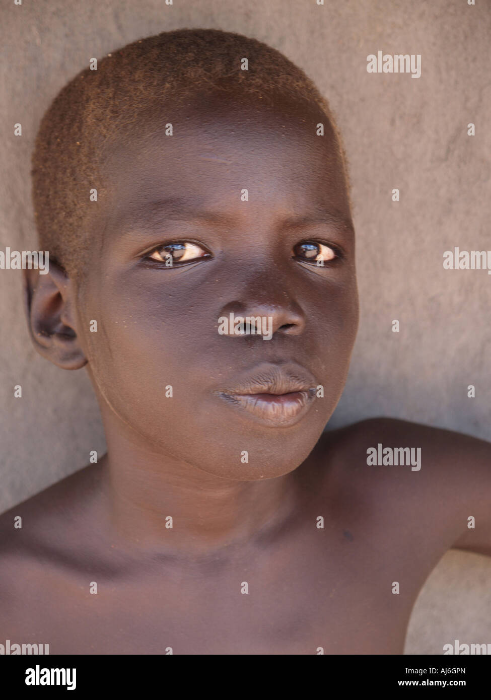A young DInka boy in South Sudan Stock Photo