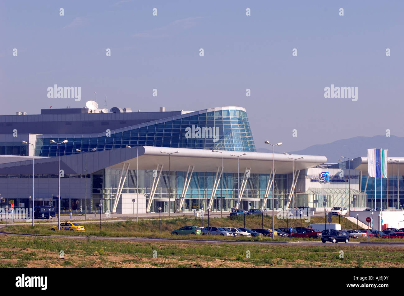 Modern terminal of Sofia Airport, Sofia, Bulgaria Stock Photo