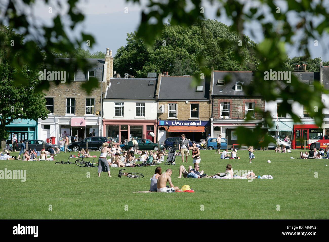 View of Wandsworth Common looking onto Belleview Road SW Stock Photo Alamy