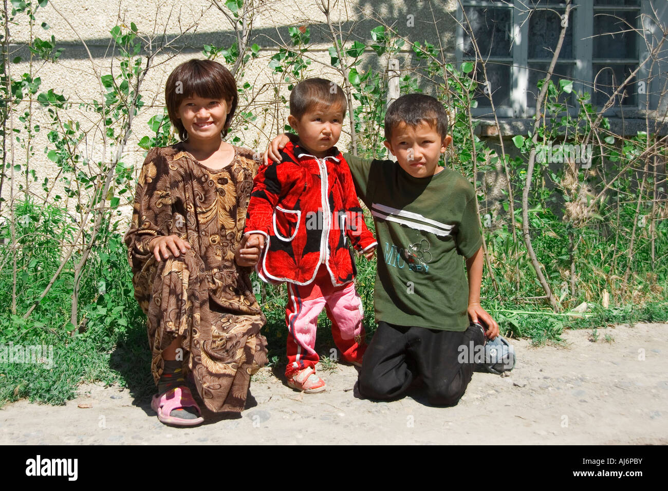 Uzbek children Uzbekistan Stock Photo