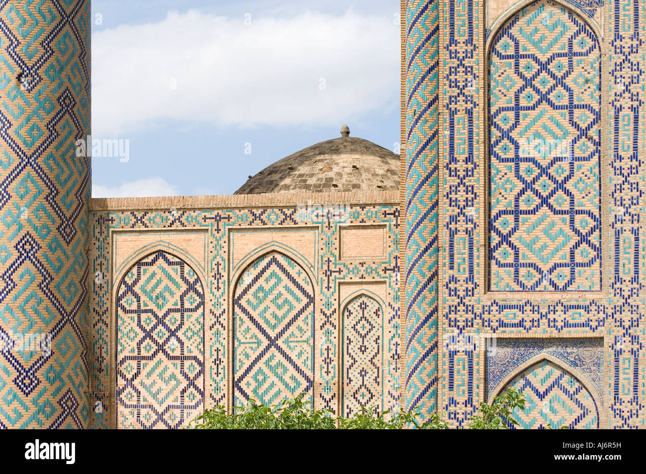 Samarkand - Registan Ulugh Beg Medressa Stock Photo