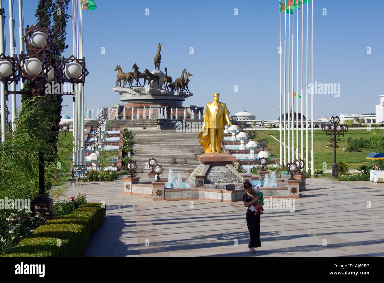 Independence monument Ashbabat Turkmenistan Stock Photo