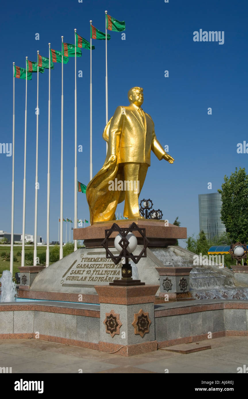 Turkmenbasy statue Aschgabat Turkmenistan Stock Photo