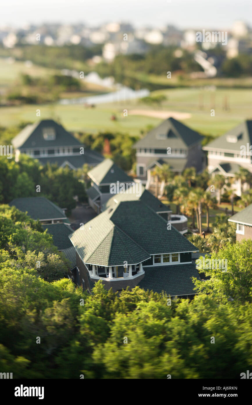 Aerial view of residential community on Bald Head Island North Carolina