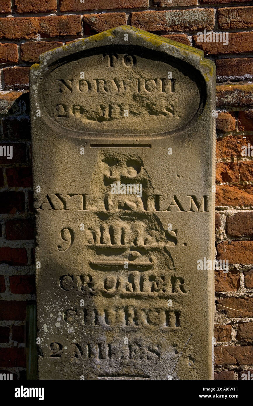 Milestone Norfolk July Stock Photo Alamy