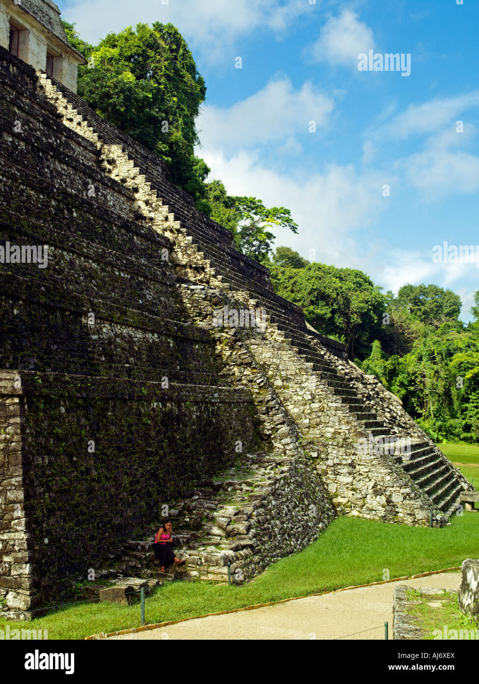 The Temple of Inscriptions at Palenque Stock Photo