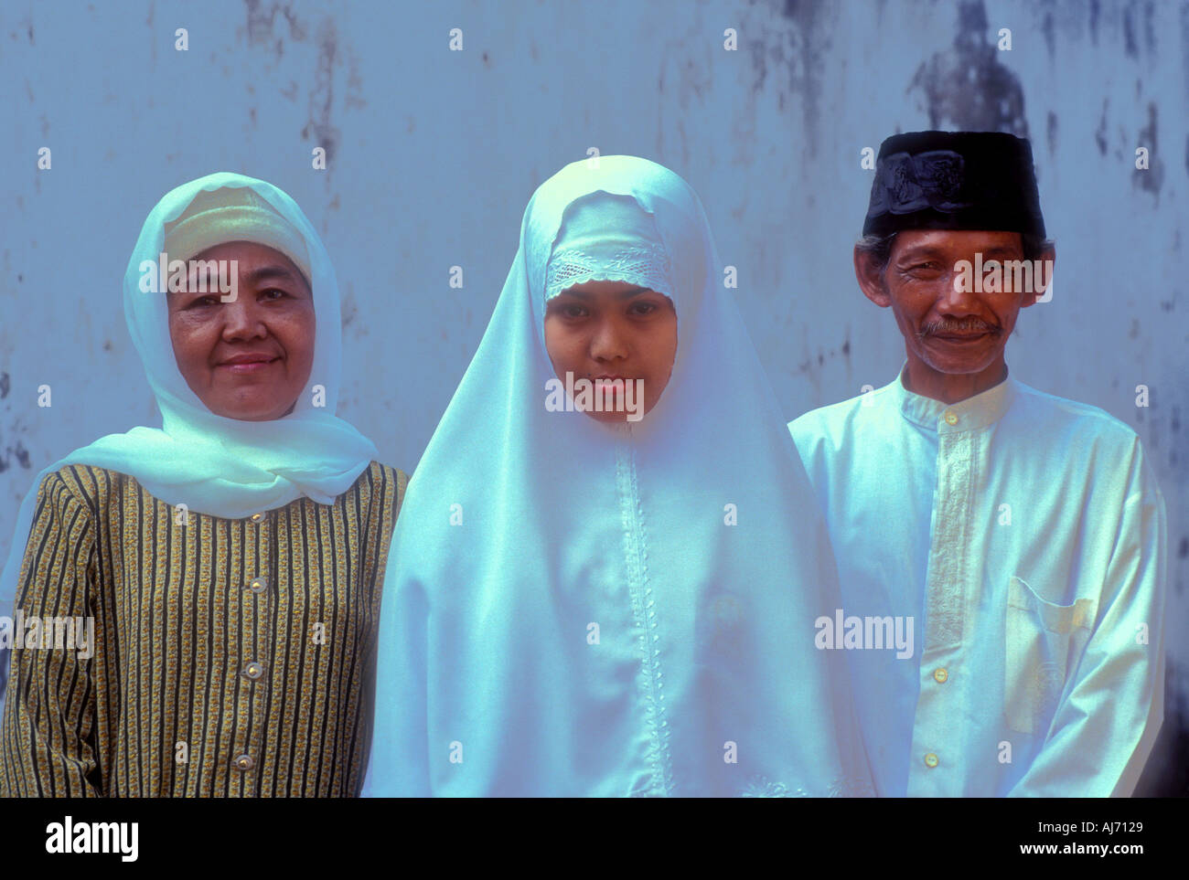 Javanese mother father and daughter Java Indonesia Southeast Asia Model Released Image Stock Photo