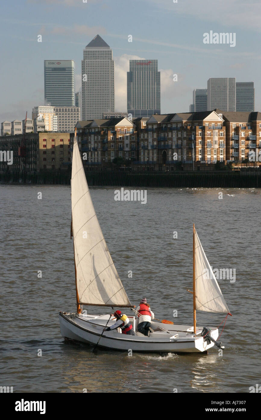 Sail Boat on the Thames London Stock Photo Alamy