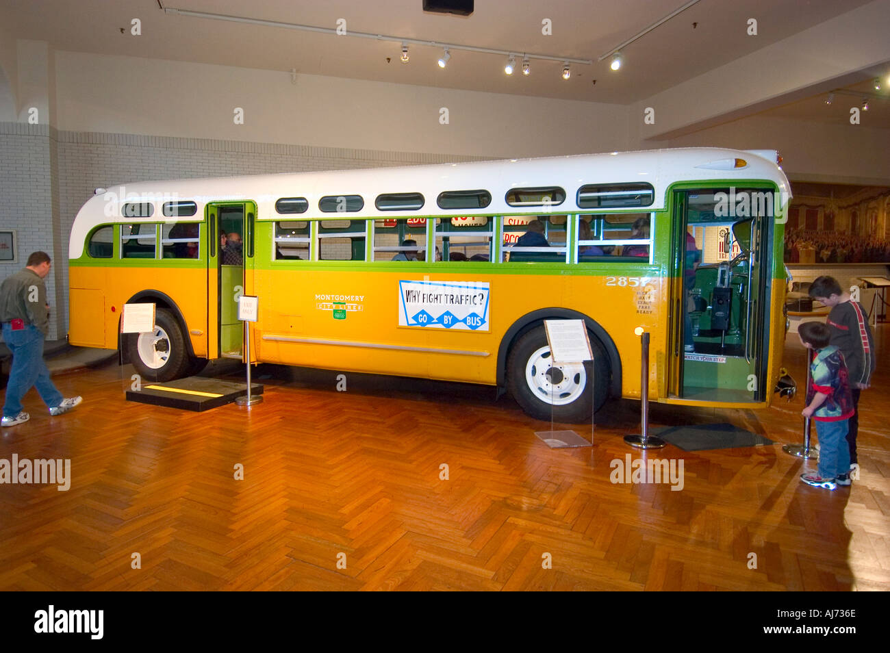 Rosa Parks historic bus at the Henry Ford Museum at Greenfield Village Dearborn Michigan Stock Photo