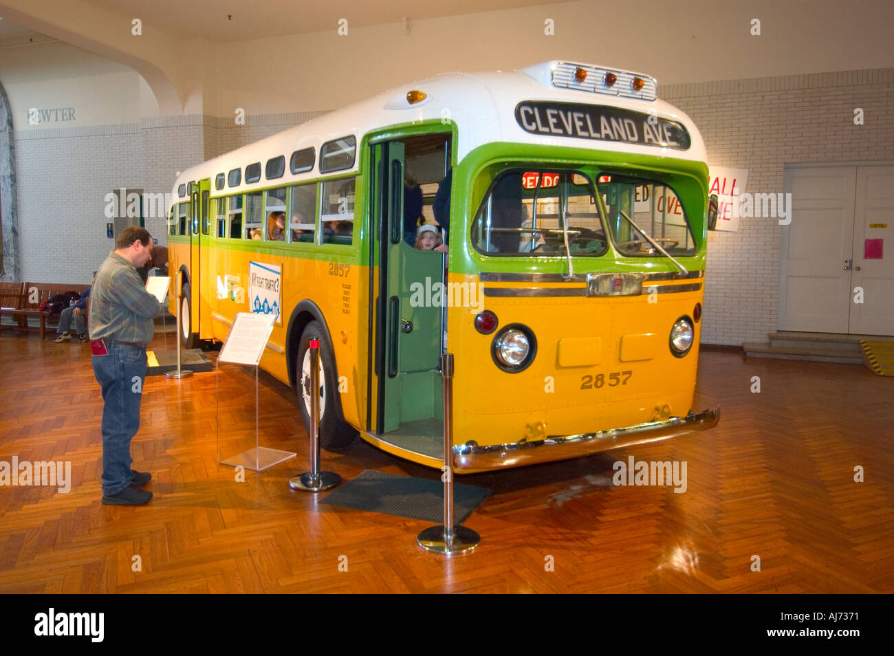 Henry Ford Museum at Greenfield Village Dearborn Michigan and the bus Rosa Parks refused to sit in the rear to begin civil right Stock Photo