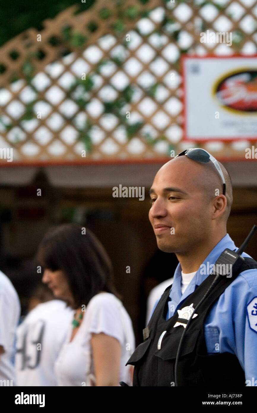 Chicago policeman patrolling the Taste of Chicago Stock Photo