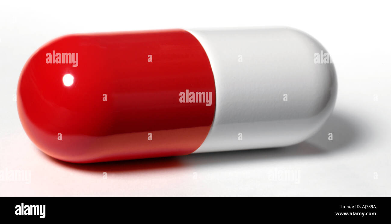 Capsule red white Stock Photo