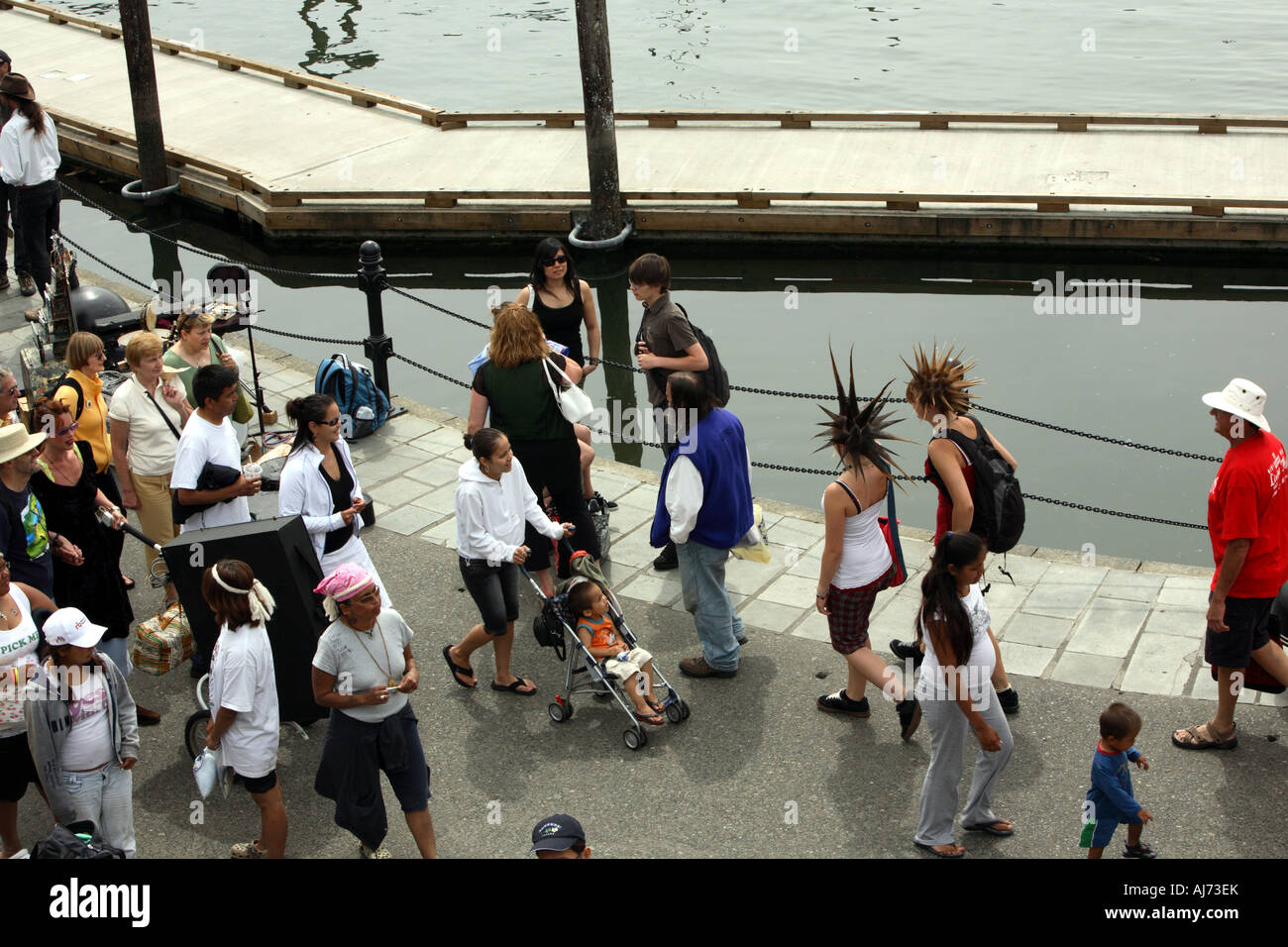People in downtown Victoria during Canada Day celebration Stock Photo ...