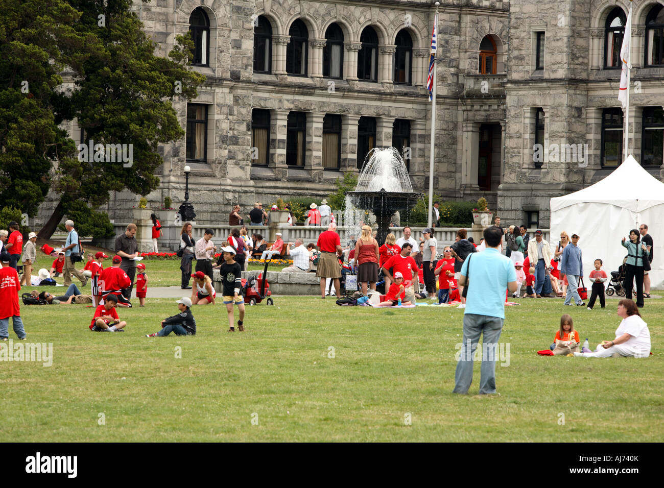 People in downtown Victoria during Canada Day celebration Stock Photo ...