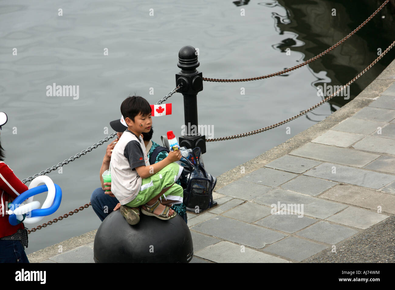 A boy in downtown Victoria during Canada Day celebration Stock Photo ...