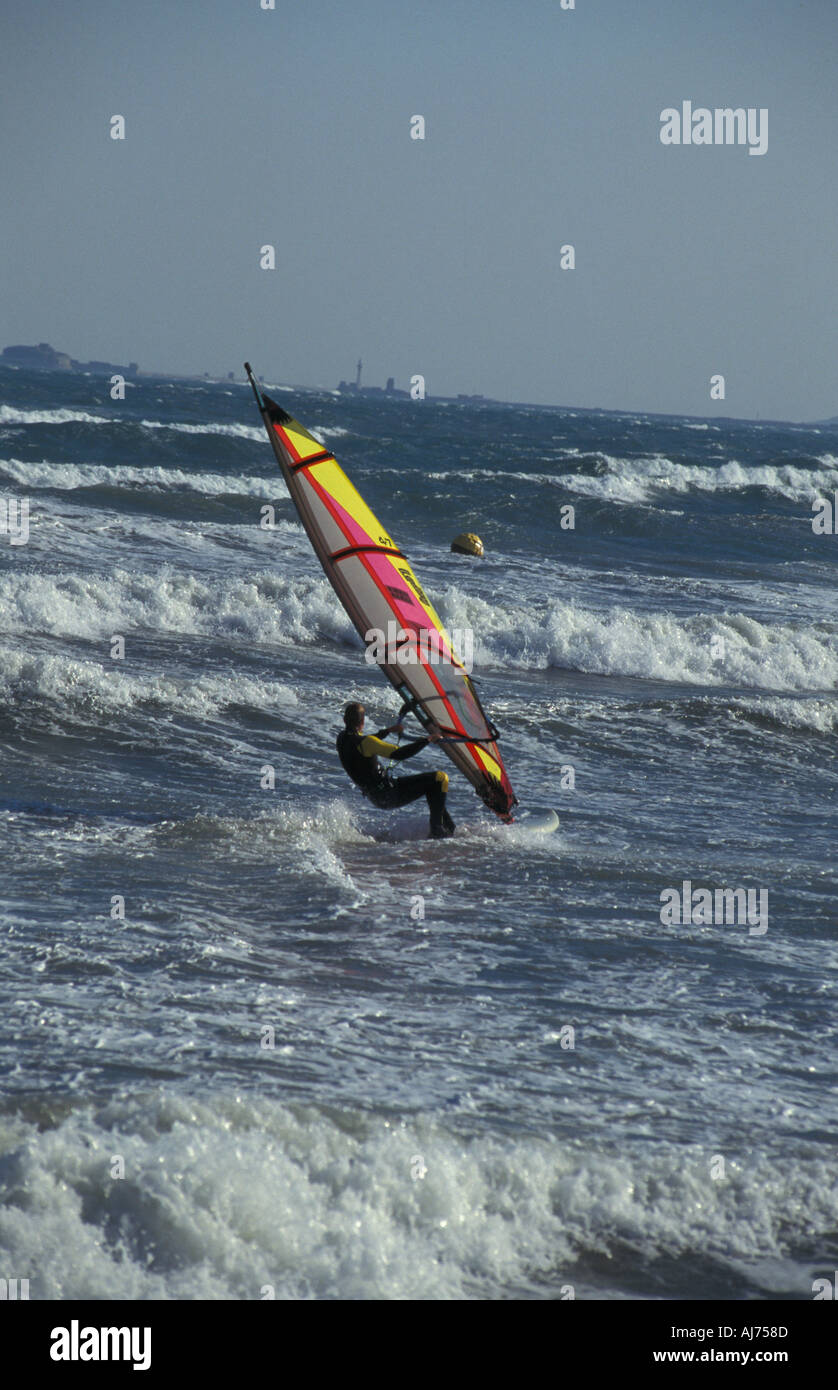 Windsurfing from Preston beach Weymouth Dorset England Stock Photo Alamy