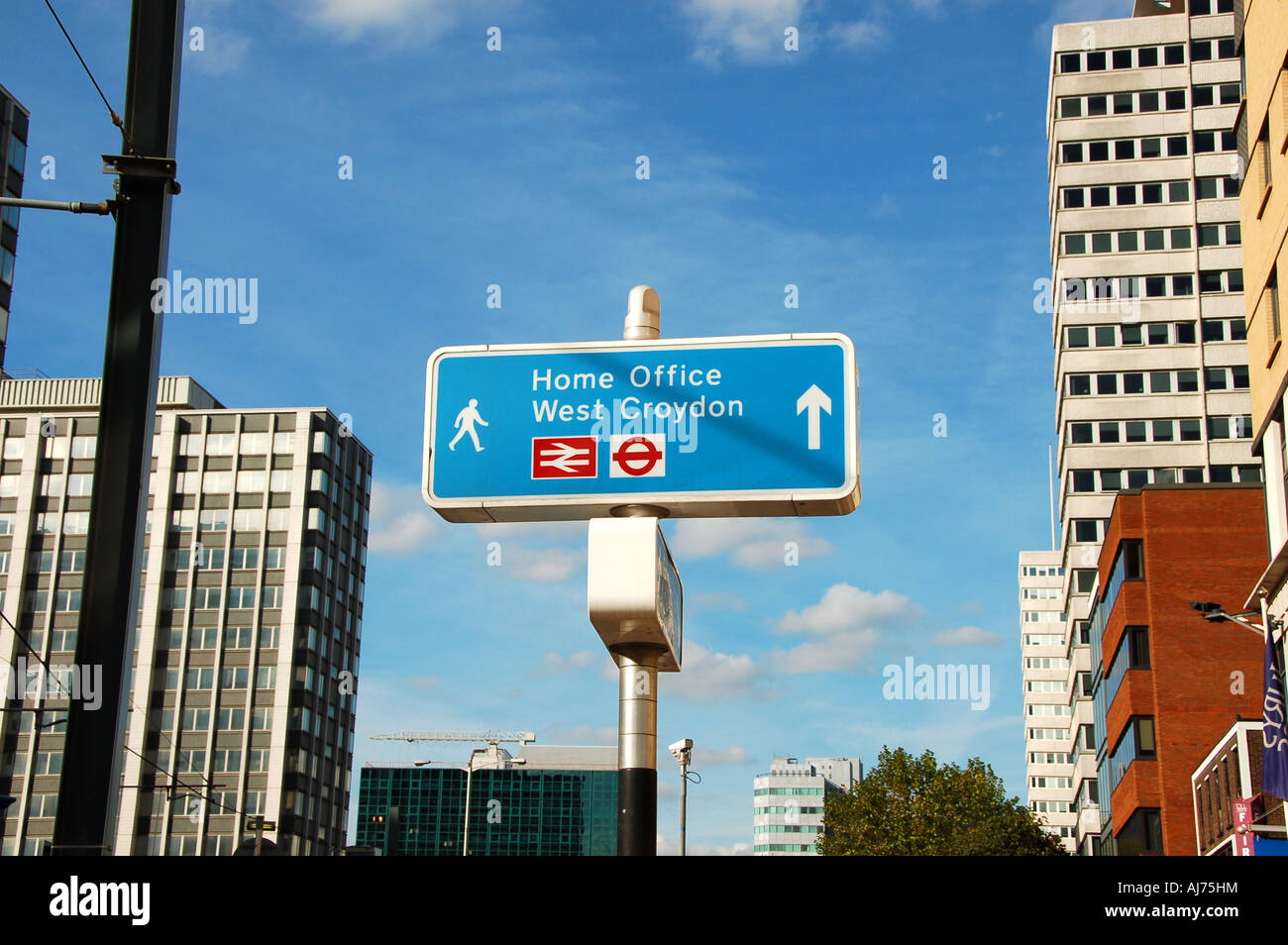 Sign for visitors to the Home Office, Lunar House, Croydon Stock Photo