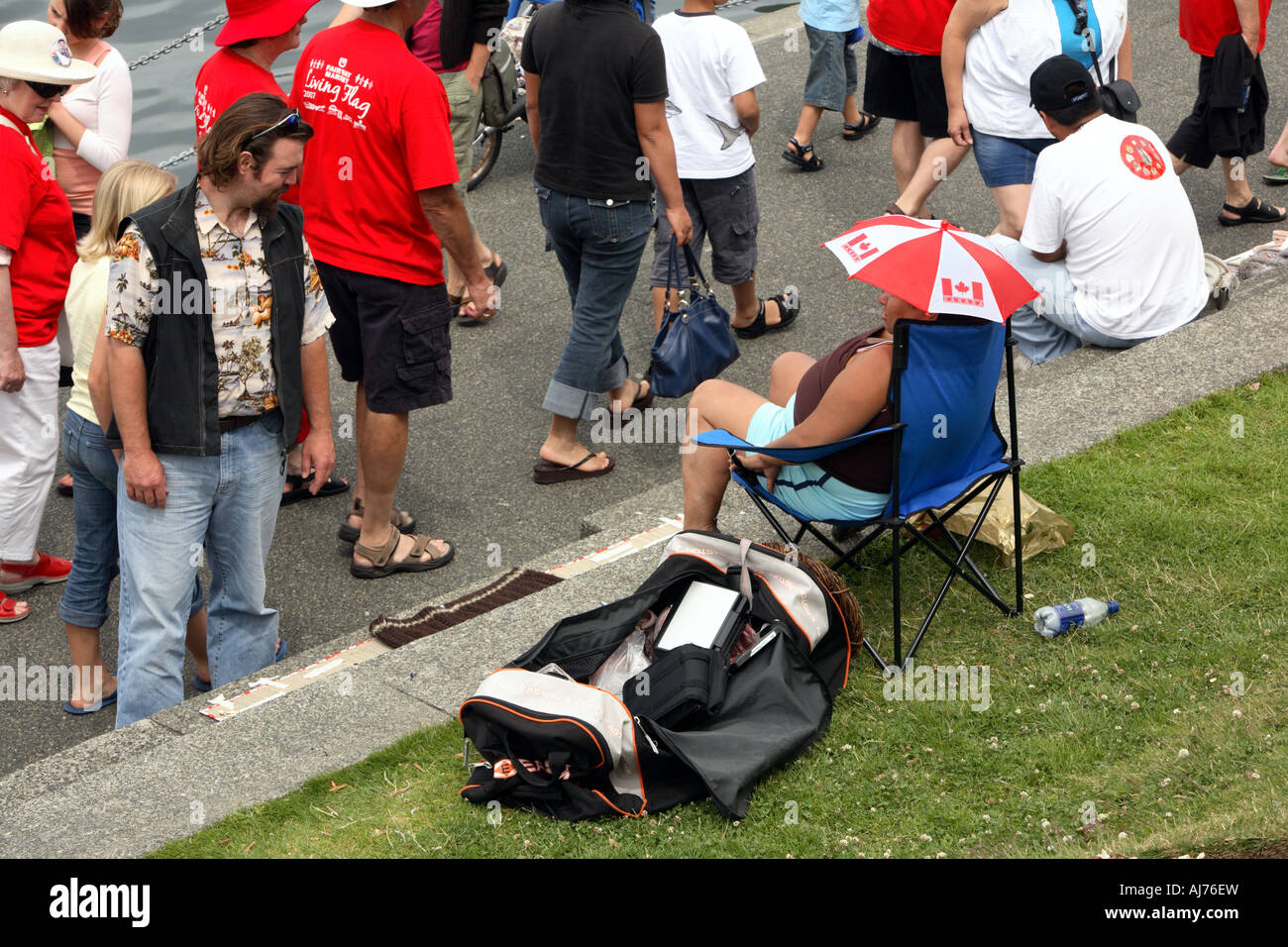 People in downtown Victoria during Canada Day celebration Stock Photo ...