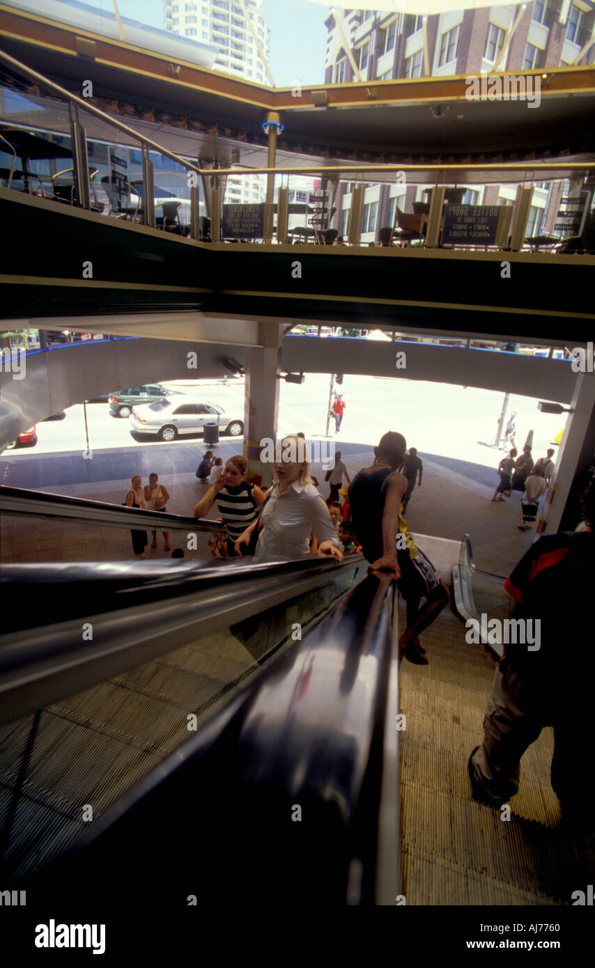 escalator shopping mall Brisbane Australia 2353 Stock Photo
