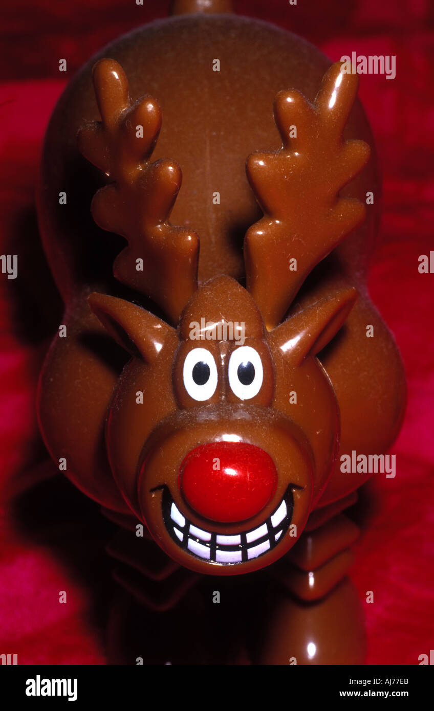 plastic rudolph red nose reindeer toy 2295 Stock Photo Alamy
