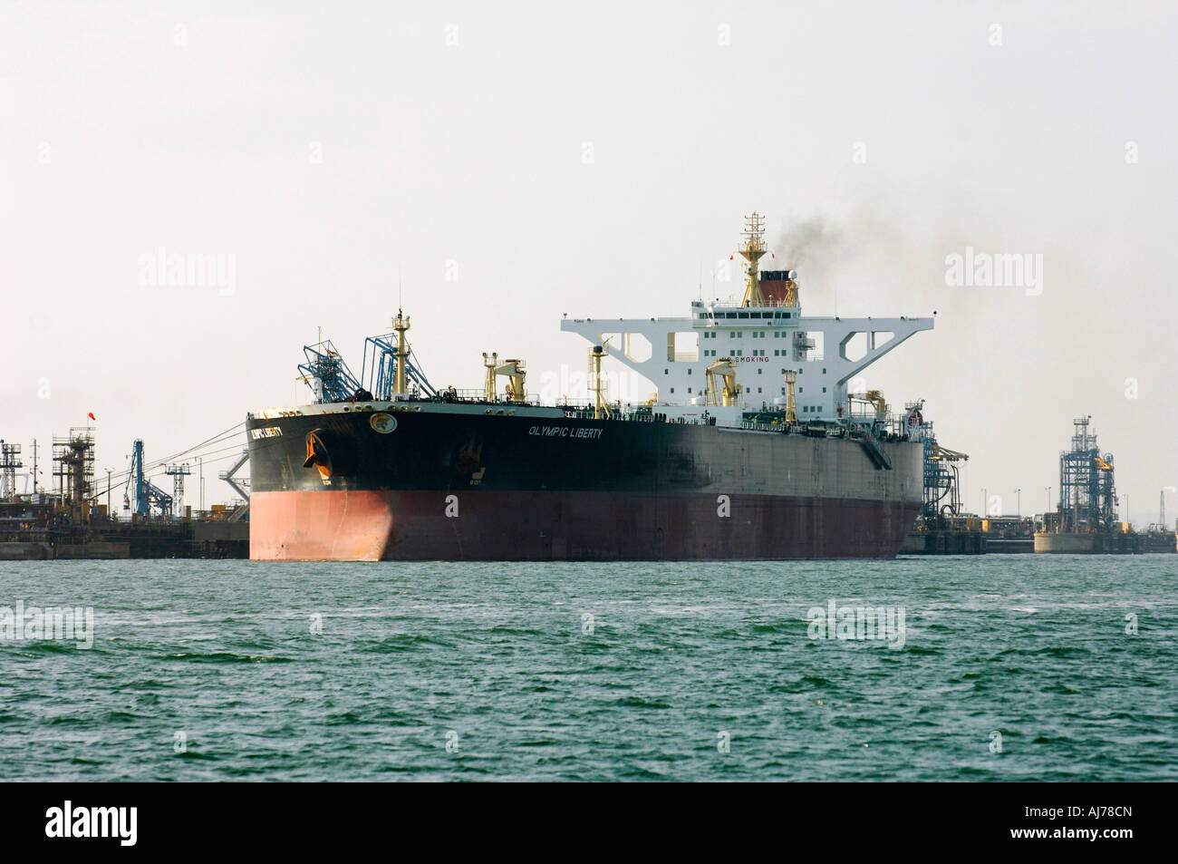 The Oil Tanker Olympic Liberty off loads in the Solent England 12 9 ...