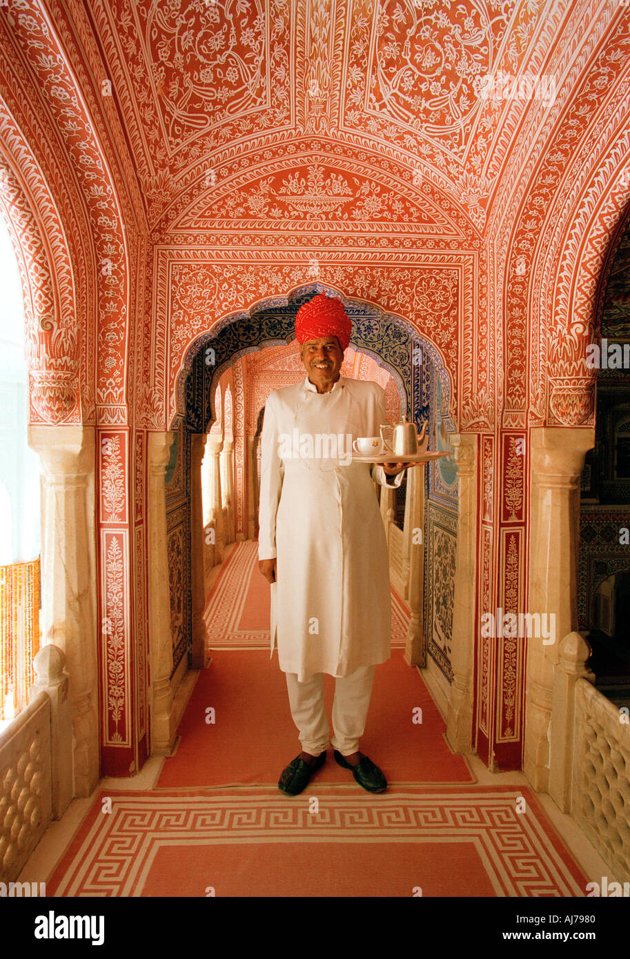 India, Rajasthan, Near Jaipur, Samode Palace Stock Photo