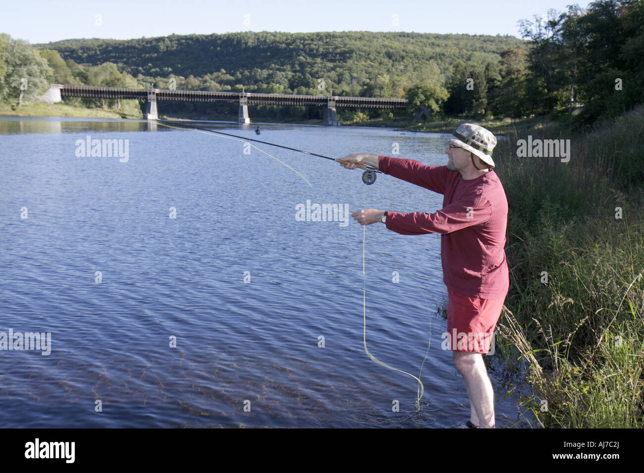 Pennsylvania Mountains Delaware River Lackawaxen Stock Photos