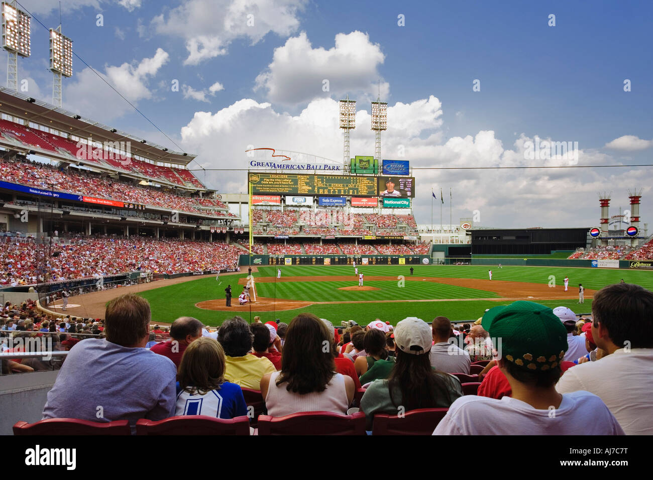 Great American Ballpark home of the Cincinnati Reds filled with fans during  the early innings of a game Cincinnati Ohio Stock Photo - Alamy