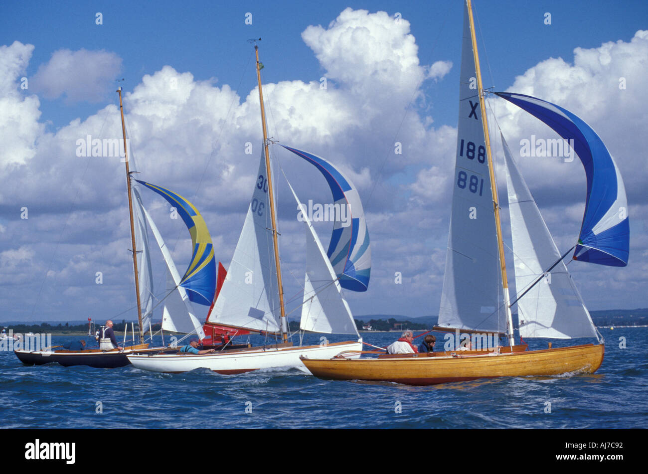 X boats racing in the Solent UK Stock Photo