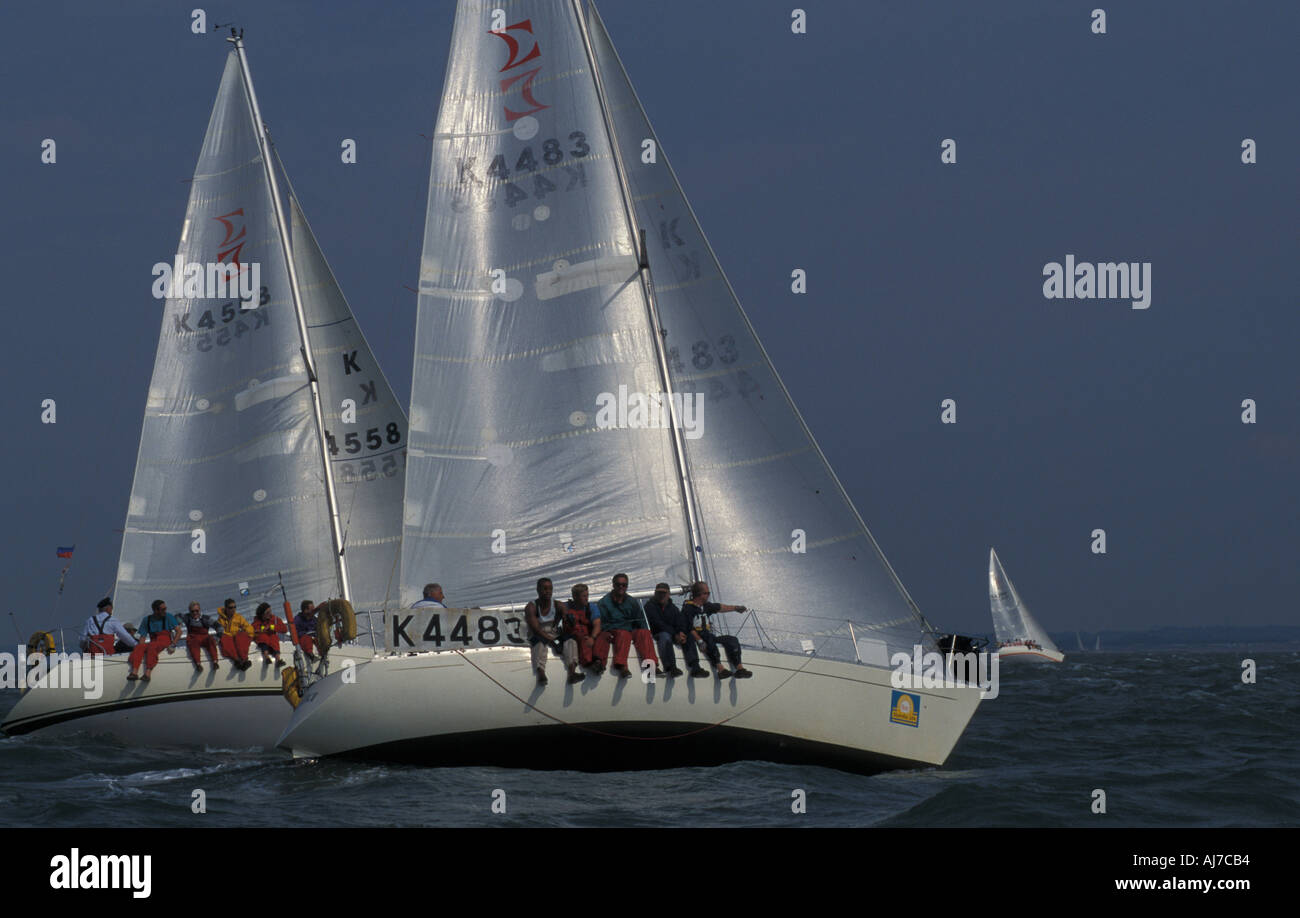 Cowes Week yacht racing Sigma 38 yachts English Channel Stock Photo