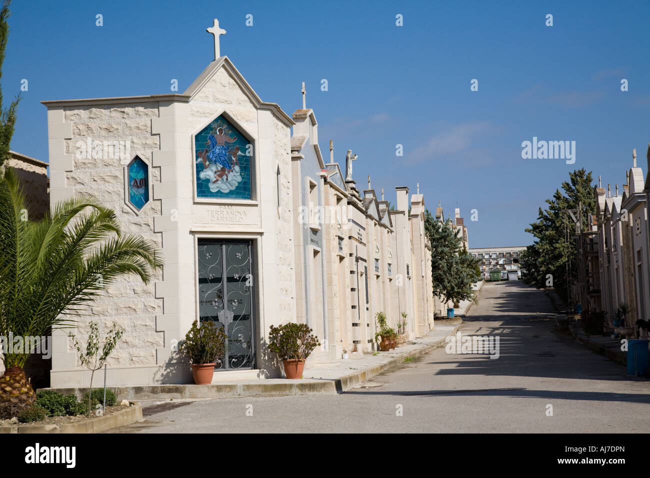 Cemetery, Riesi, Sicily Stock Photo Alamy