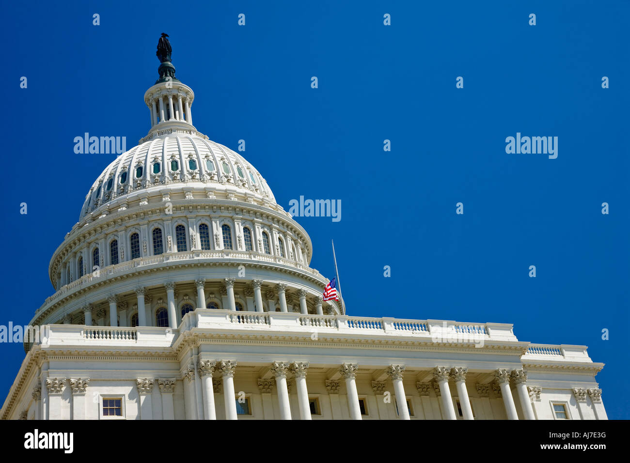 The cast iron dome of the United States Capitol, a fine example of 19th ...