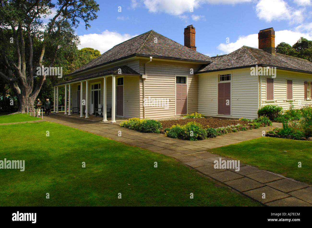 The treaty house, Waitangi Treaty Grounds, Bay of Islands New Zealand Stock Photo